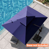 Pellebant 12x9ft Aluminum Dual Top Crank Cantilever Patio Umbrella